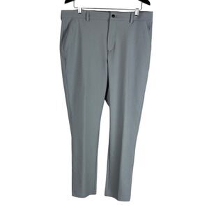 Greg Norman Men Golf Pants 36x30 Grey Polyester Spandex Straight Leg Performance